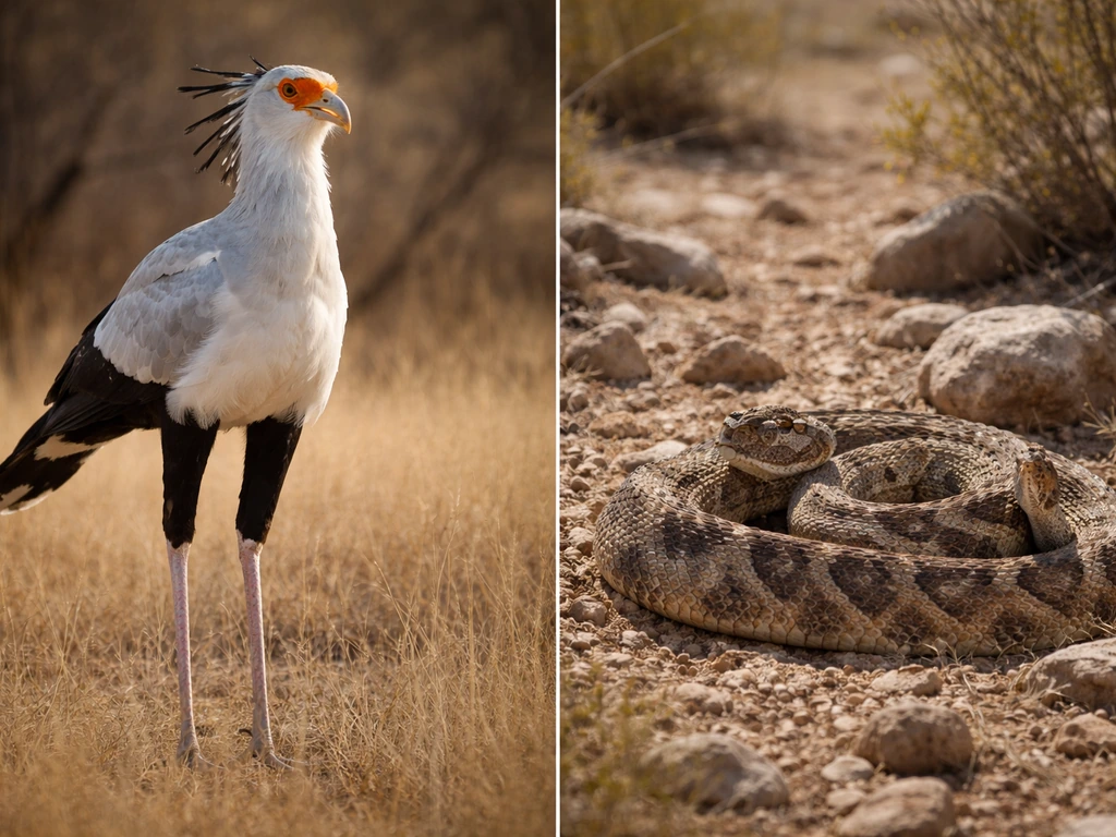 Rattlesnake vs Secretary Bird: How to Tell Them Apart